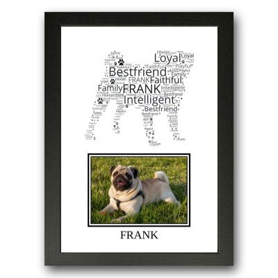 Personalised Pug Dog Word Art Gifts